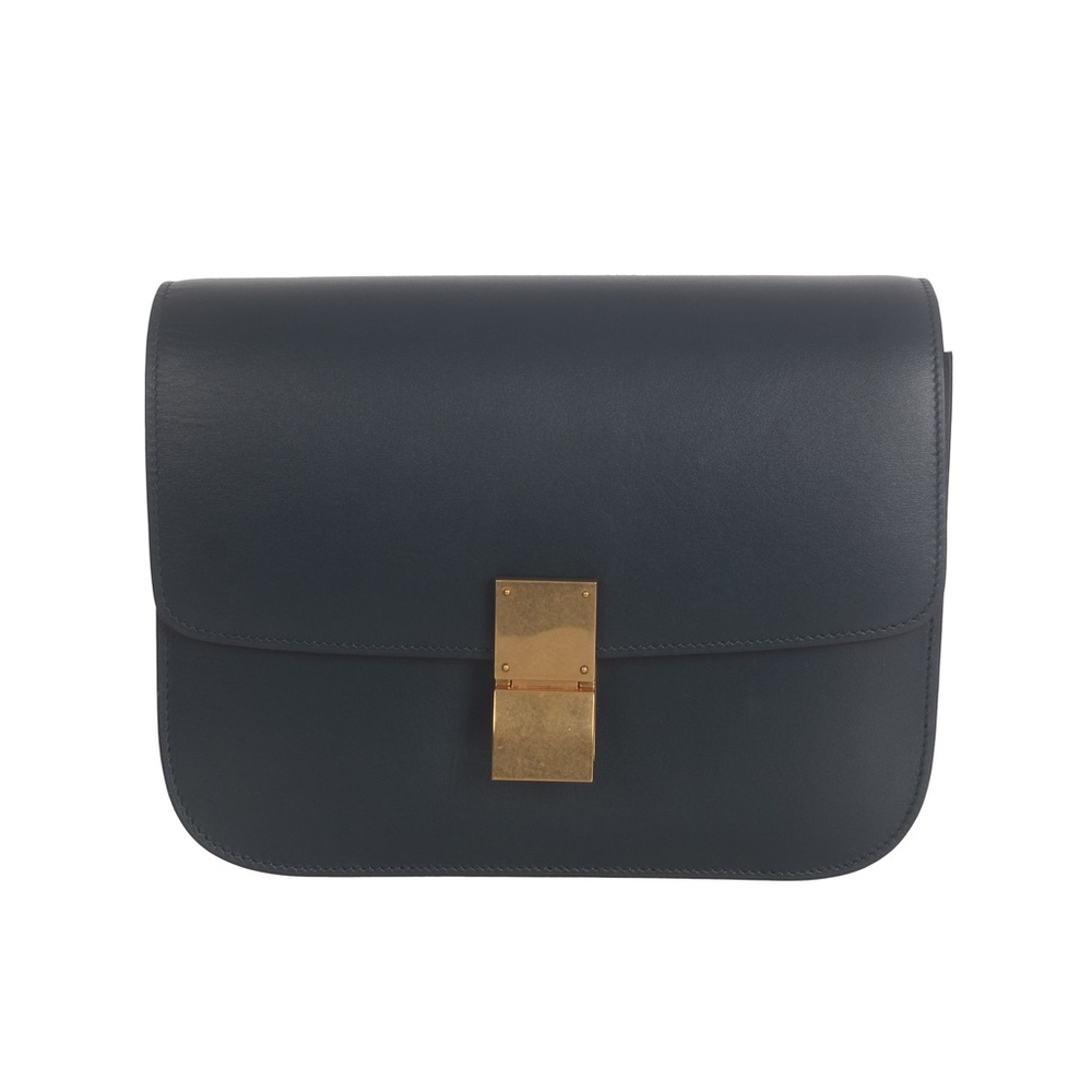 ♥️Celine Black Classic Green Gold Leather Handbag♥️